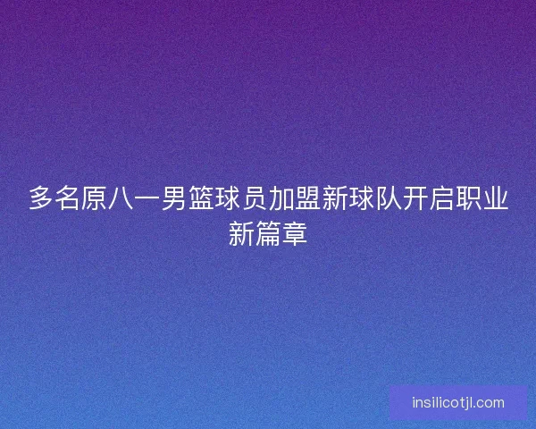 多名原八一男篮球员加盟新球队开启职业新篇章
